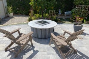 outdoor firepit custom countertop