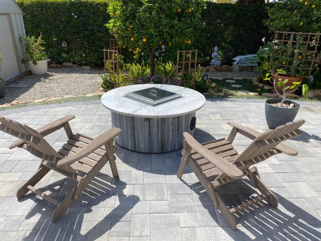 outdoor firepit custom countertop