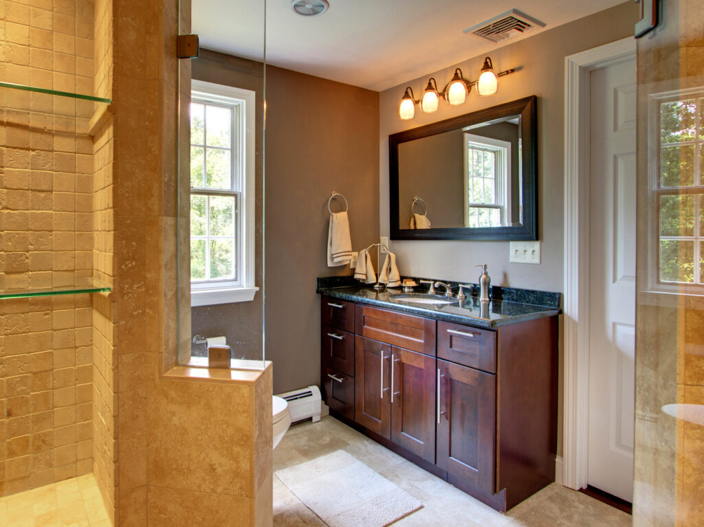 J&K walnut vanity cabinets