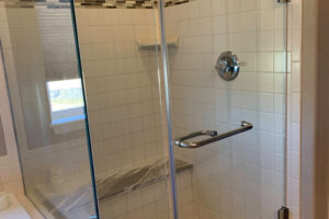 bathroom shower stone floor