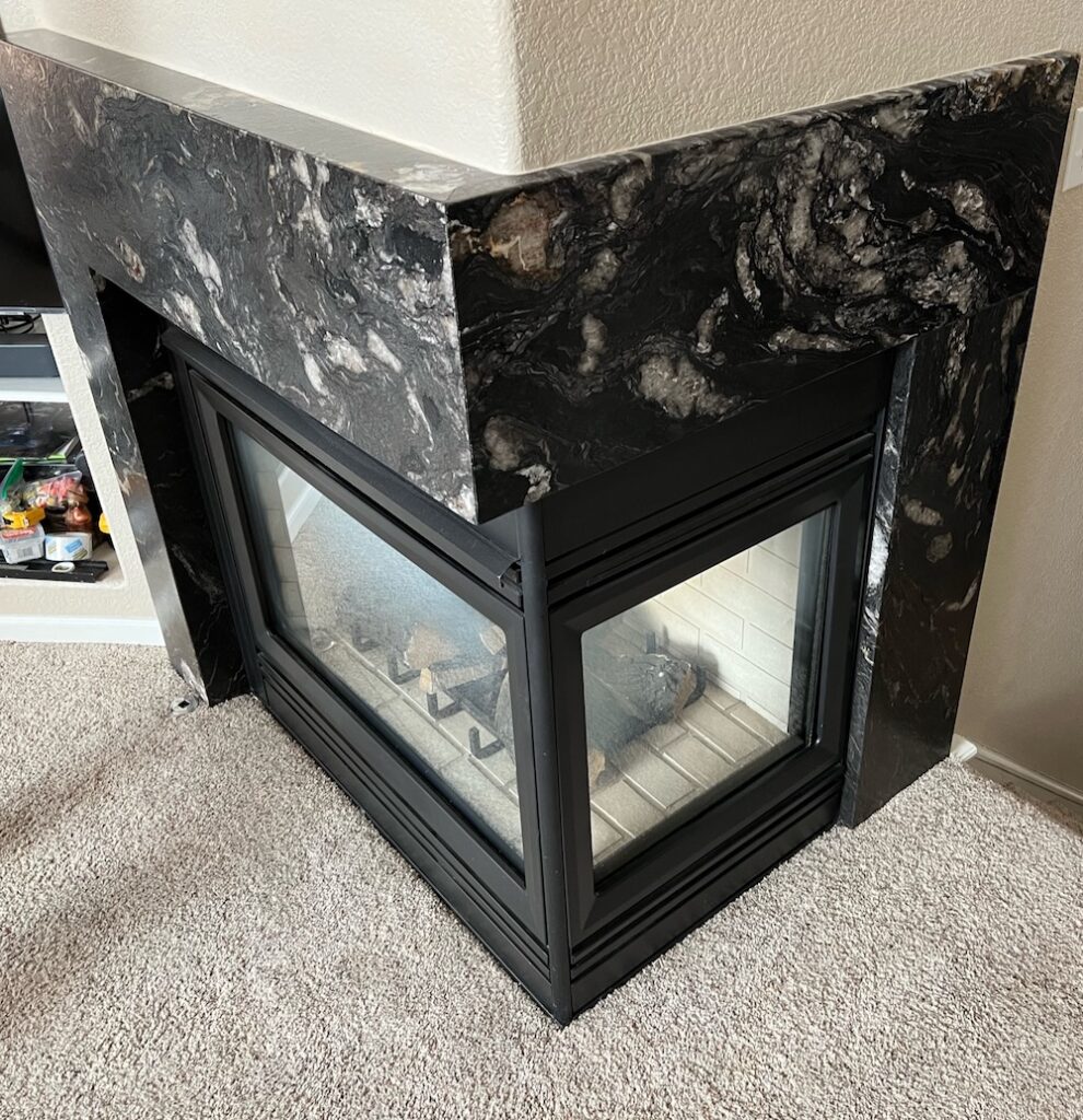 custom stone fireplace