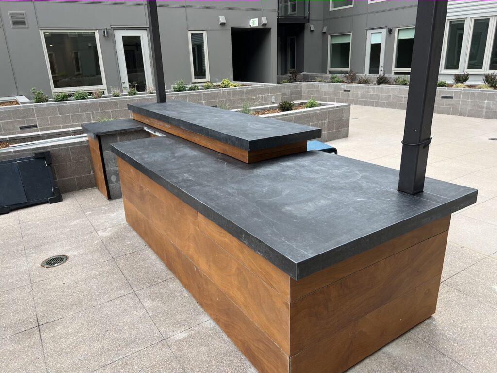 Commercial stone outdoor kitchen
