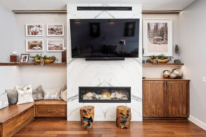 stone fireplace mantle floor to ceiling