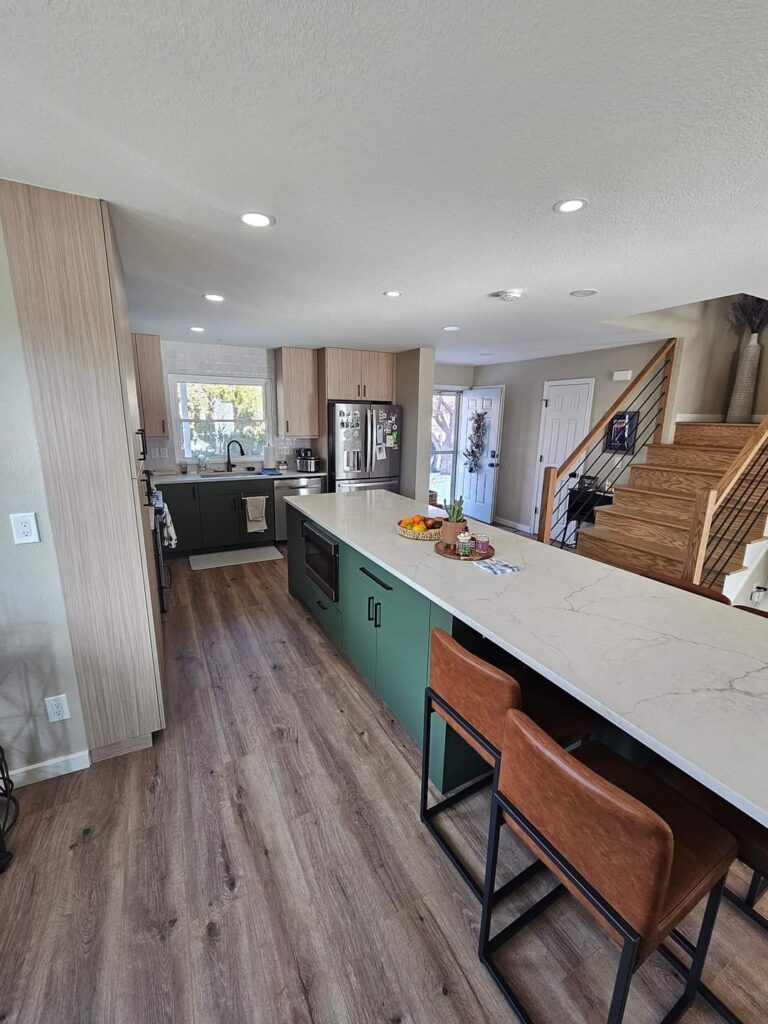 large quartz kitchen island
